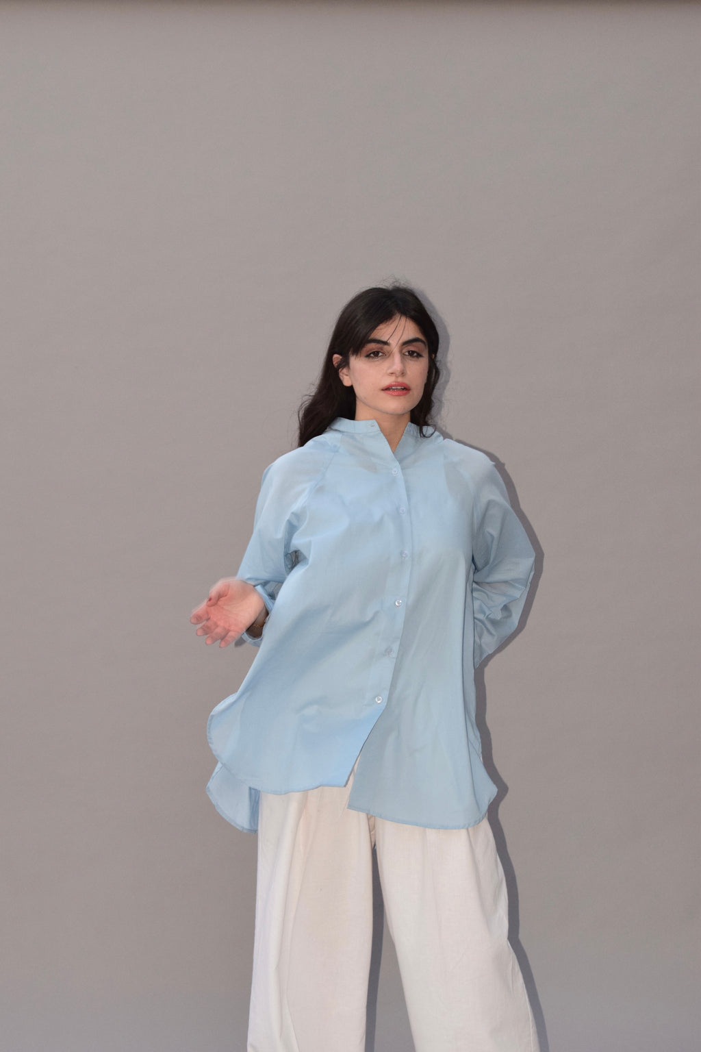 The Sofia Shirt-Skyline Blue