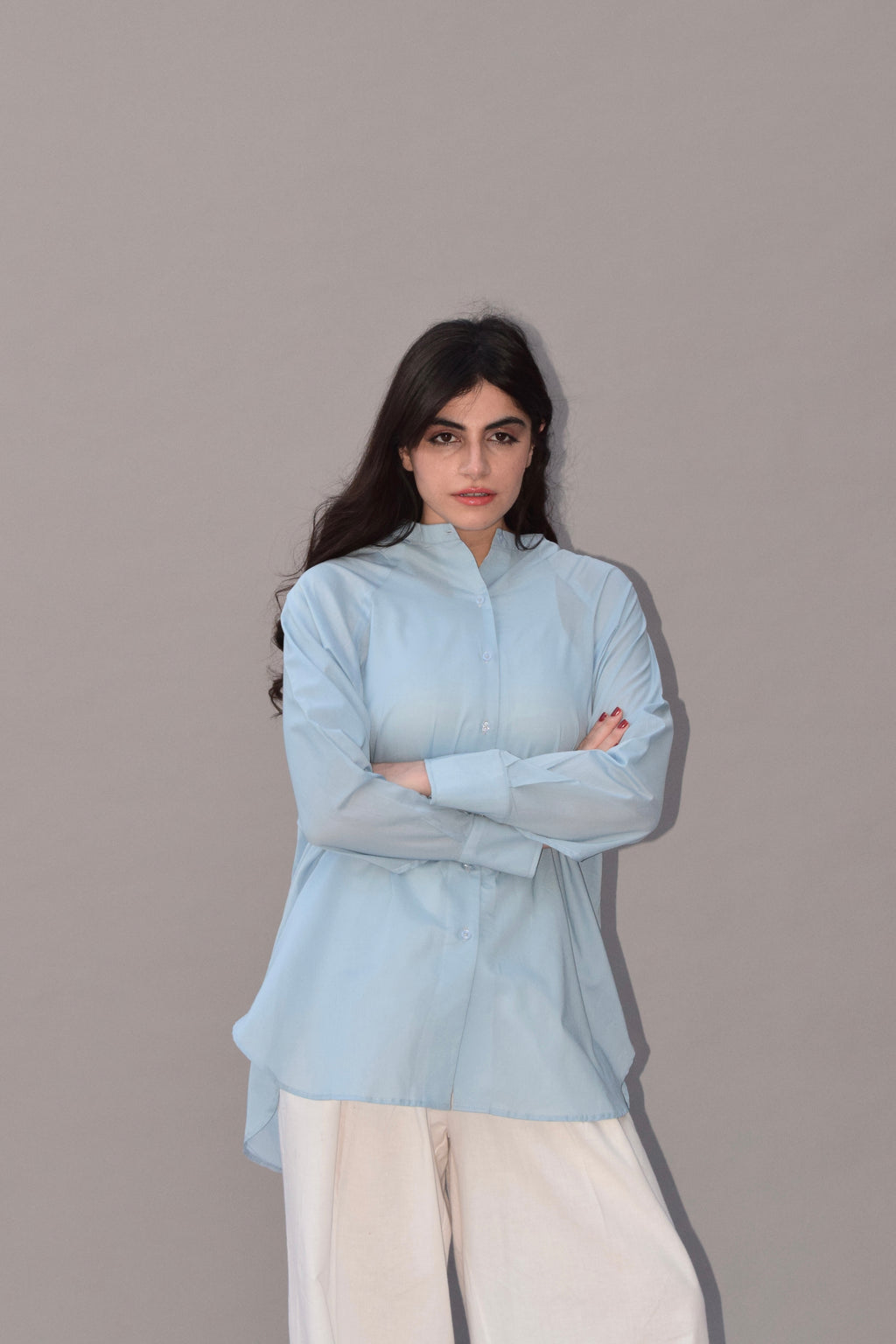 The Sofia Shirt-Skyline Blue