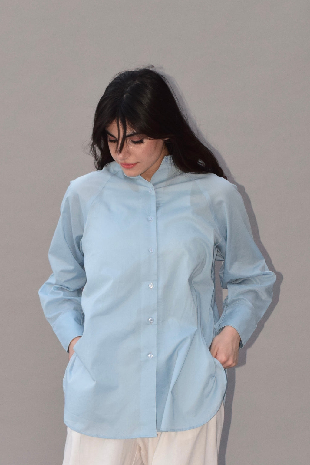 The Sofia Shirt-Skyline Blue
