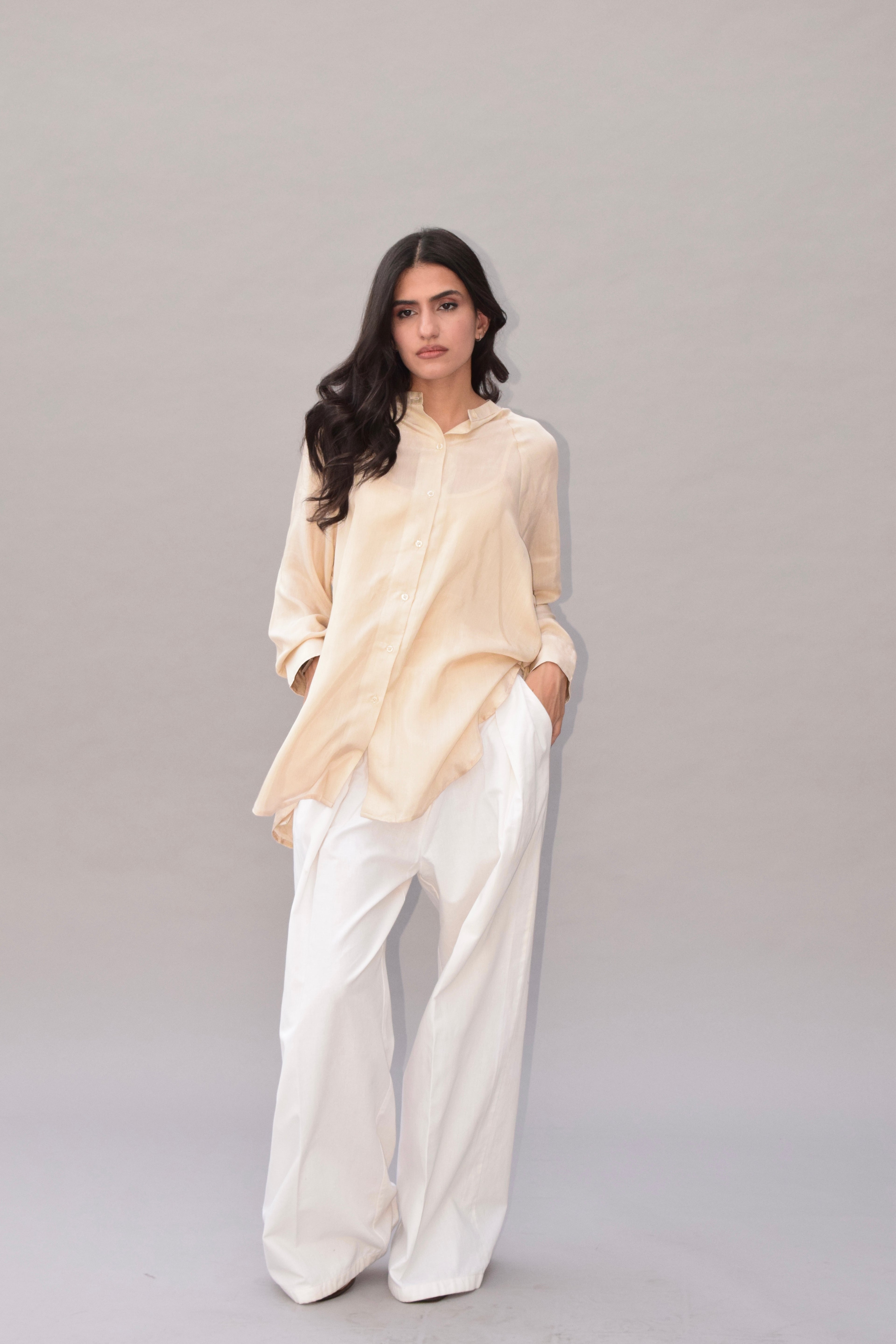 The Sofia Shirt - Champagne Cream